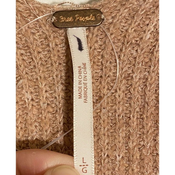 Free People Sienna Pink Wrap Knit Belted Sweater Dress Large NWOT - Picture 2 of 6